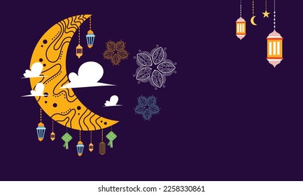 ramadan kareem eid-al fitr poster template with ornament lettern and mosque vector background design
for background and landing page ramadan event