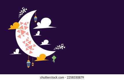 ramadan kareem eid-al fitr poster template with ornament lettern and mosque vector background design
for background and landing page ramadan event