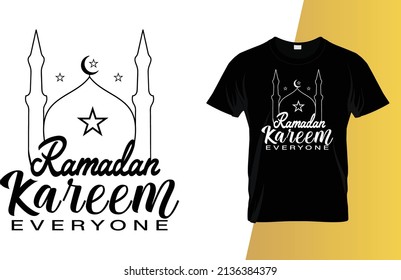 Ramadan Kareem everyone Islamic typography t-shirt design.