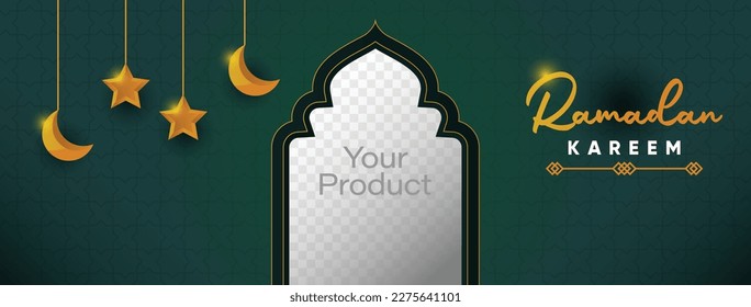 Ramadan Kareem Facebook Cover. Vector Illustration.