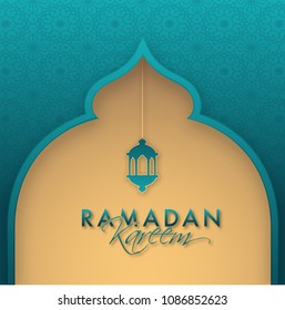 Ramadan Kareem festival celebration concept with hanging lantern.