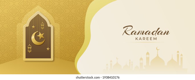 Ramadan kareem festival horizontal banner