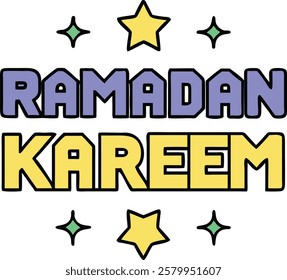 Ramadan Kareem Festive Islamic Greeting with Stars and Design