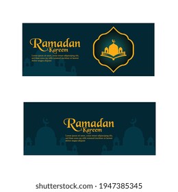 Ramadan Kareem. Ramadan flat banner design