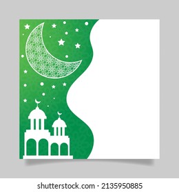 Ramadan kareem flat banner with text space. - Vector.