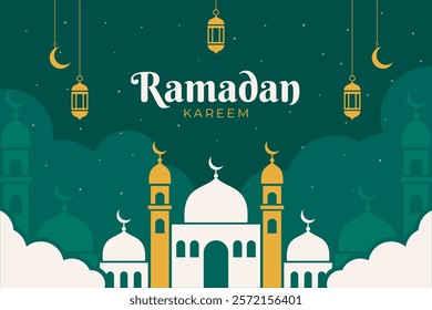 Ramadan Kareem flat design background