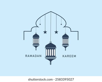 
Ramadan Kareem flat design background.