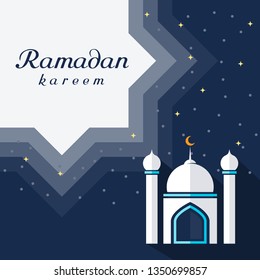 Ramadan Kareem flat design for card, banner, promotion