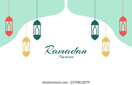Ramadan kareem flat design, ramadan kareem greeting card. Beautiful ramadan kareem design vector, simple, elegant, islamic ornament, greetingcard
