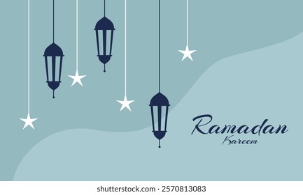 Ramadan kareem flat design, ramadan kareem greeting card. Beautiful ramadan kareem design vector, simple, elegant, islamic ornament, greetingcard