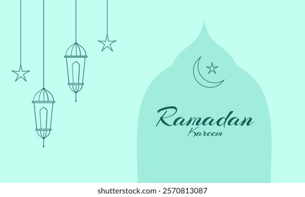 Ramadan kareem flat design, ramadan kareem greeting card. Beautiful ramadan kareem design vector, simple, elegant, islamic ornament, greetingcard
