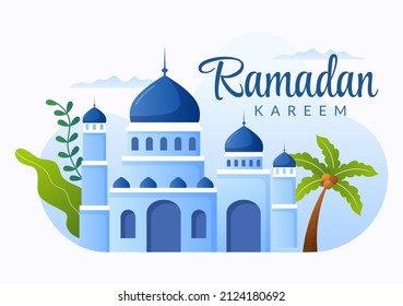 Ramadan Kareem Flat Design Illustration