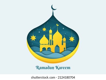 Ramadan Kareem Flat Design Illustration