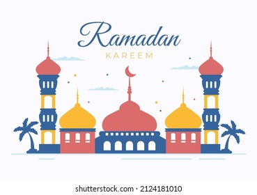 Ilustración de diseño plano Ramadan Kareem