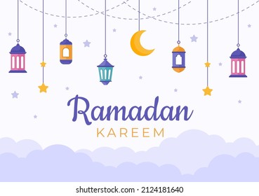 Ramadan Kareem Flat Design Illustration
