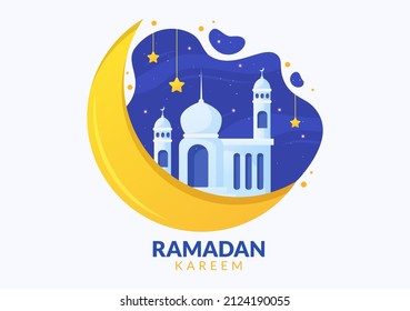 Ramadan Kareem Flat Design Illustration