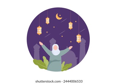 Ramadan Kareem Flat Design Illustration