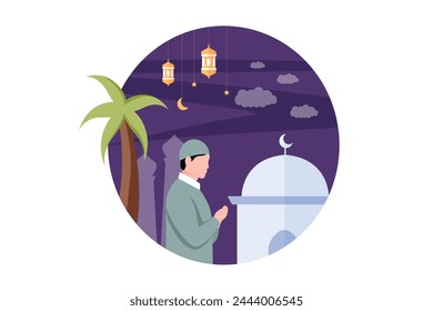Ramadan Kareem Flat Design Illustration