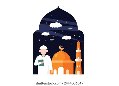Ramadan Kareem Flat Design Illustration