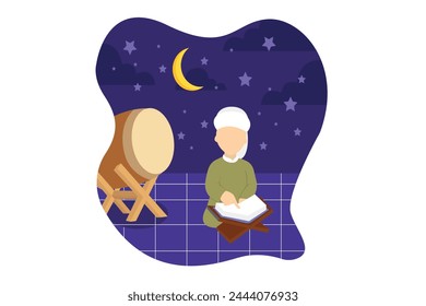 Ramadan Kareem Flat Design Illustration
