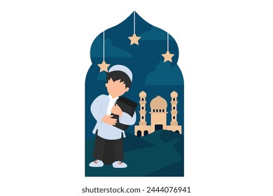 Ramadan Kareem Flat Design Illustration