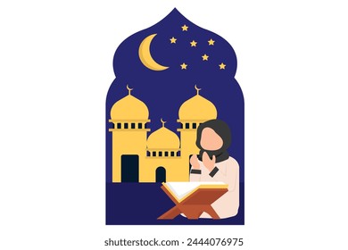 Ramadan Kareem Flat Design Illustration