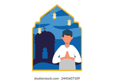 Ramadan Kareem Flat Design Illustration