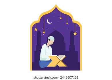 Ramadan Kareem Flat Design Illustration