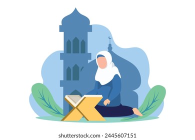 Ramadan Kareem Flat Design Illustration