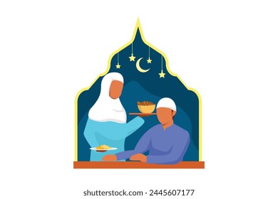 Ramadan Kareem Flat Design Illustration