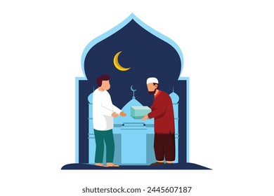 Ramadan Kareem Flat Design Illustration