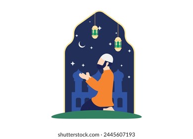 Ramadan Kareem Flat Design Illustration