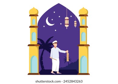 Ramadan Kareem Flat Design Illustration