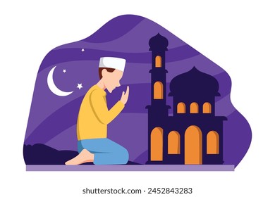 Ramadan Kareem Flat Design Illustration