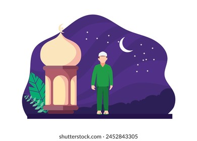 Ramadan Kareem Flat Design Illustration