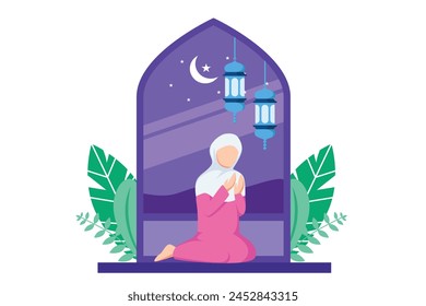Ramadan Kareem Flat Design Illustration