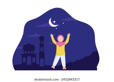 Ramadan Kareem Flat Design Illustration
