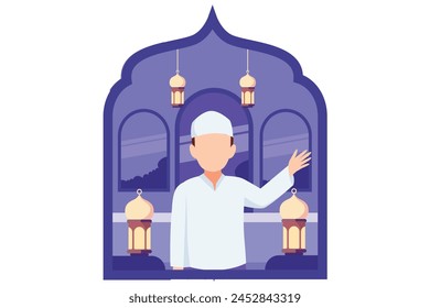Ramadan Kareem Flat Design Illustration