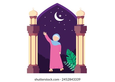 Ramadan Kareem Flat Design Illustration