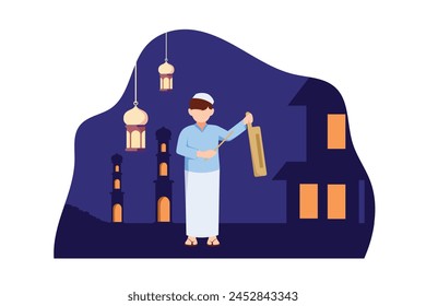 Ramadan Kareem Flat Design Illustration