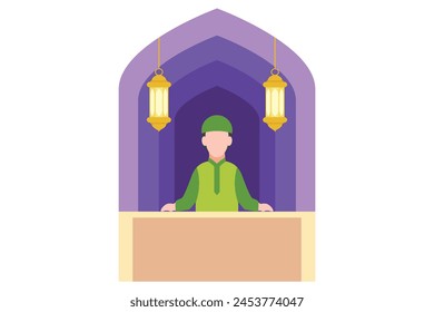 Ramadan Kareem Flat Design Illustration
