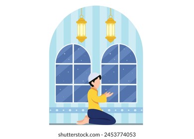 Ramadan Kareem Flat Design Illustration