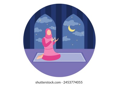 Ramadan Kareem Flat Design Illustration