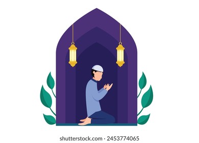 Ramadan Kareem Flat Design Illustration