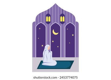 Ramadan Kareem Flat Design Illustration