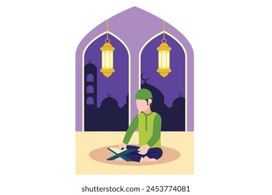 Ramadan Kareem Flat Design Illustration