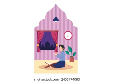 Ramadan Kareem Flat Design Illustration