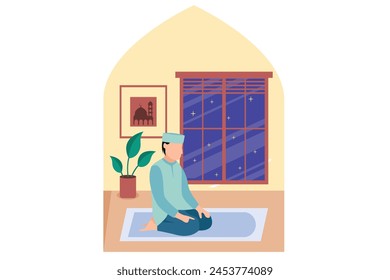 Ramadan Kareem Flat Design Illustration