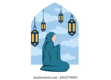 Ramadan Kareem Flat Design Illustration