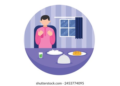 Ramadan Kareem Flat Design Illustration